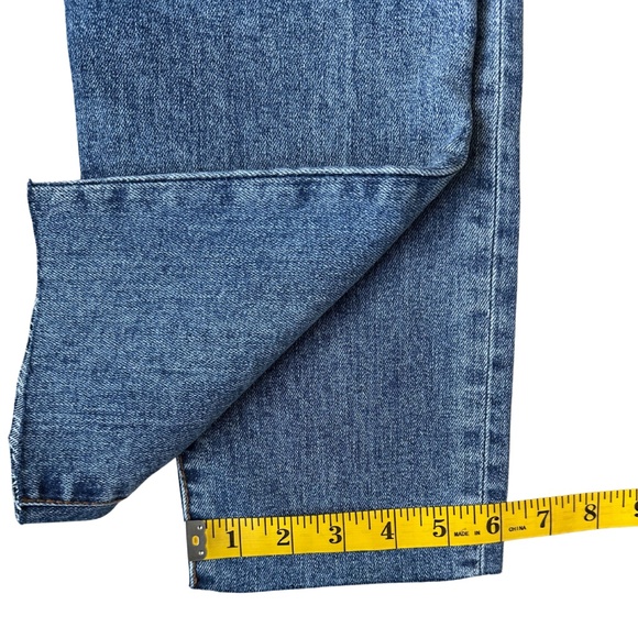 True Religion Colette Slim Straight Jeans Sz 27 Blue Raw Hem Y2K Grunge NWOT - Picture 6 of 8